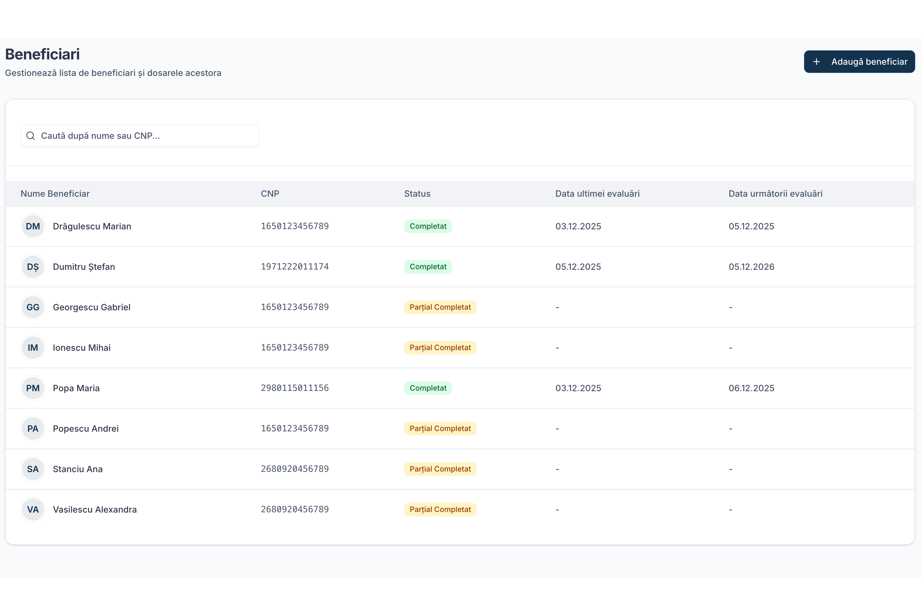 Registru Beneficiari
